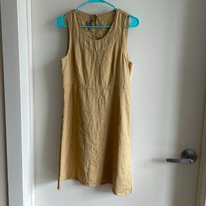 Flax Shift Dress - Mustard - S